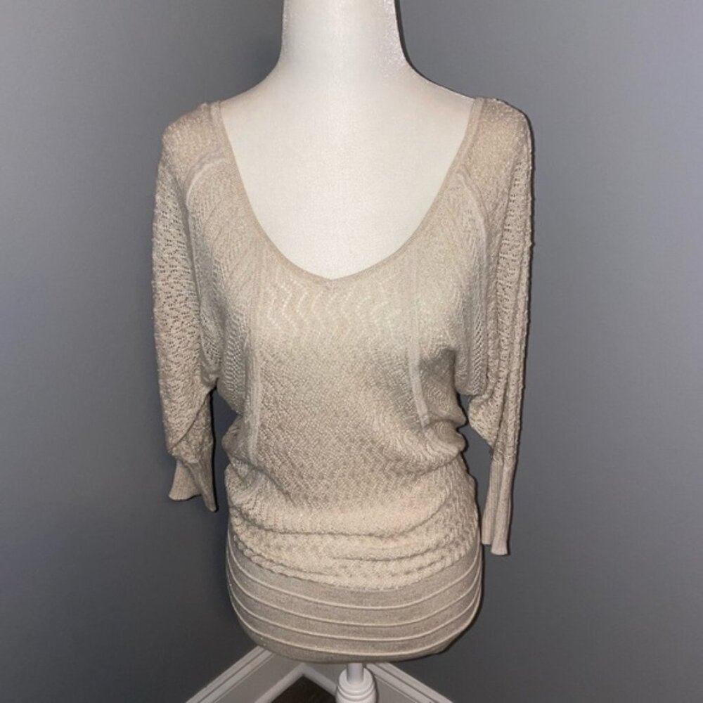 Cache glittery knit sweater blouse size XS
